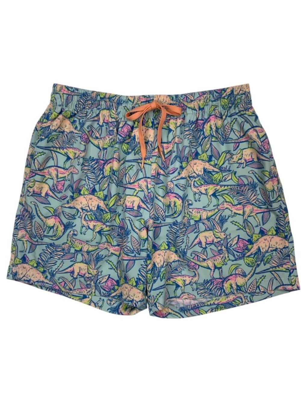 Chubbies Dinosaur Print Swimsuit Trunks L Blue Beach